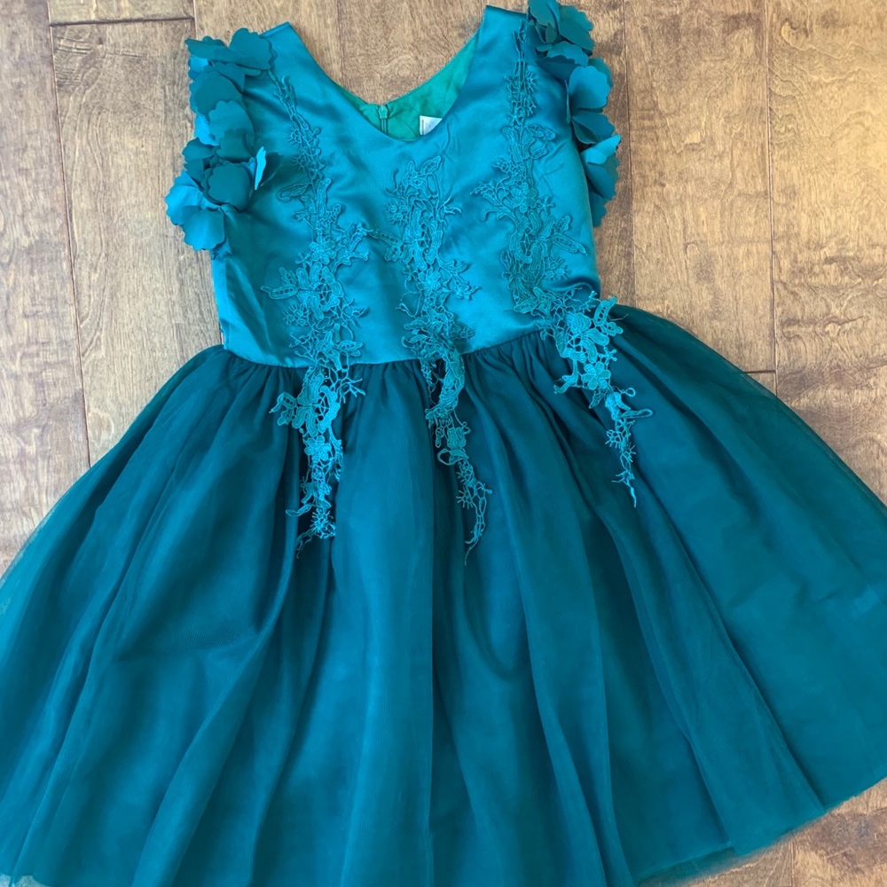 Girls emerald dress